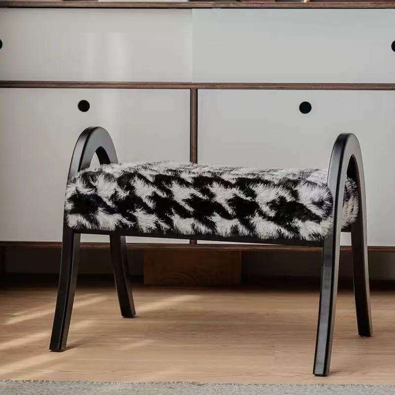 貂绒换鞋凳实木家用网红矮凳中古入户凳子设计师复古玄关沙发脚踏,鲜花速递/花卉仿真/绿植园艺,其它园艺用品,淘宝优惠券,粉丝福利购,淘宝优惠卷