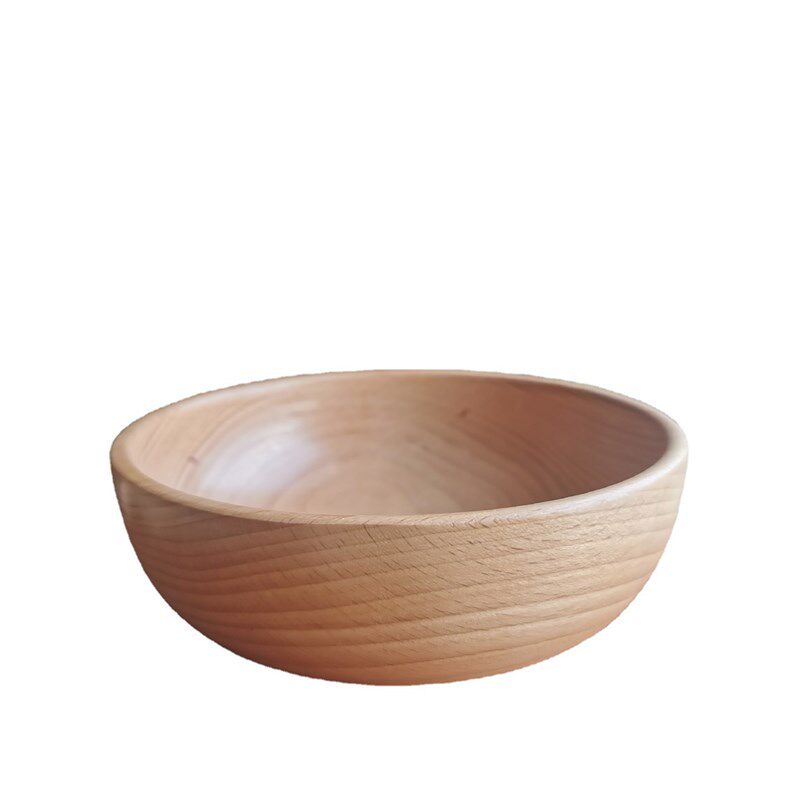 速发饭批榉木汤碗成人儿童宝宝小可碗大号水果碗沙拉碗木碗木头馄