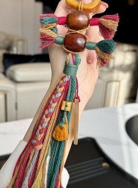 速发藏风手捻驼骨随形跑环搭配果大桶珠羊角太极牌驼骨咒S1