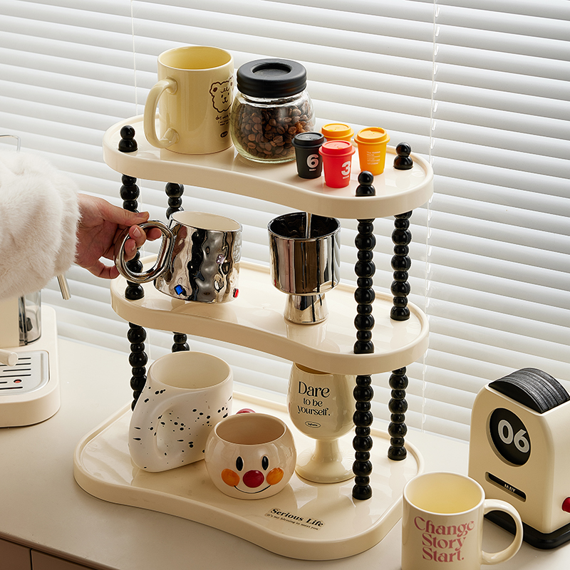 速发杯子收纳置物架轻层茶杯水杯架子杯啡高级感多奢家用咖架杯收