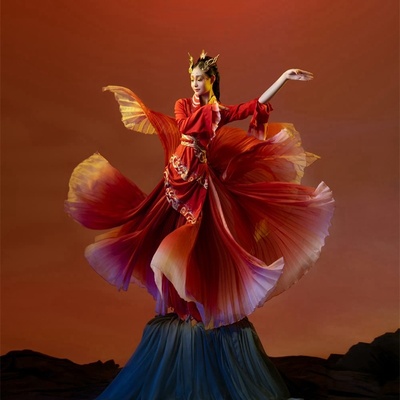 速发小鱼跃龙门舞蹈舞服龙服鱼儿欢歌元旦儿童道具新款鲤荷风采演