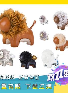 台湾zuny手工制作皮质动物狮子大象猩猩老虎老鼠恐龙书档摆件礼物