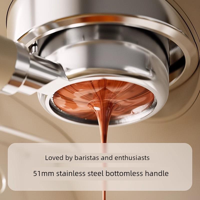华迅仕51mm不锈钢半自动意式家用咖啡机无底手柄三耳通用