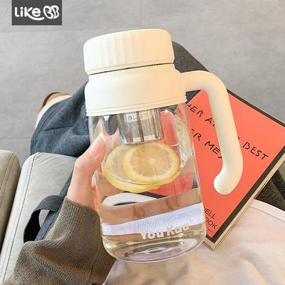 简约大容量玻璃水杯女新款2025带把女士办公室泡茶水分离杯子男生