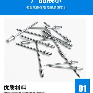 拉铆钉铝铆钉 新品 铝拉钉铝铁开口型圆头 开口型抽芯铆钉 铁 拉钉