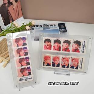带卡槽覆膜磁吸压克力透明卡砖人生四格小卡书签照片专用相框摆台