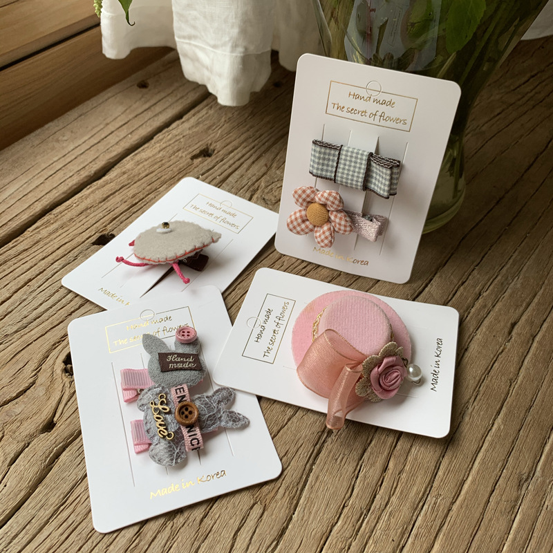 发夹卡纸手工diy白卡纸吊牌头绳饰品卡印刷源头实力工厂