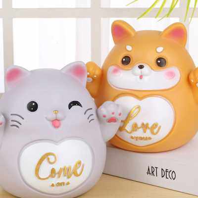 狗狗卡通存钱罐大容量创意防摔儿童只进不出存钱筒男孩女孩存钱筒