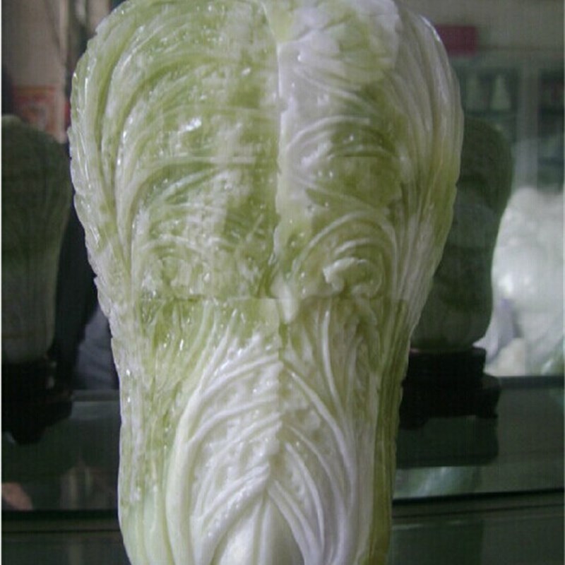 天然玉石岫玉白菜摆件家居客厅玄关办公室桌面酒柜岫岩玉开业礼品