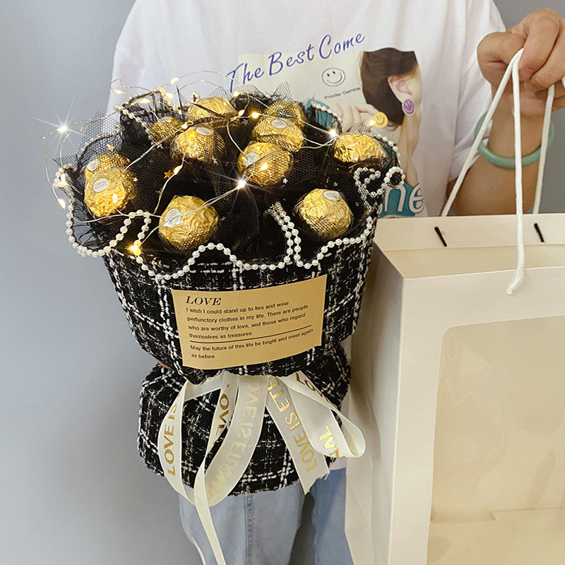 diy巧克力花束糖果花毕业零食生日包花纸材料包男友520母亲节女友