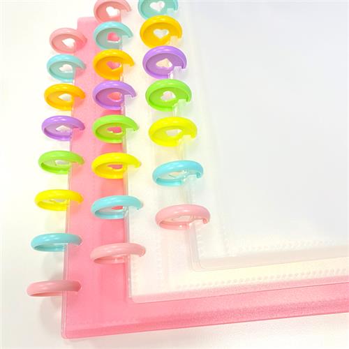 DISC RING 塑料扣马卡龙爱心碟片实色蘑菇卡册记事本相册装订环扣