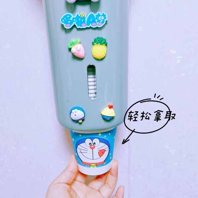 卡通可爱挂壁取杯器家用一次性杯子置物架免打孔饮水机奢华纸杯架