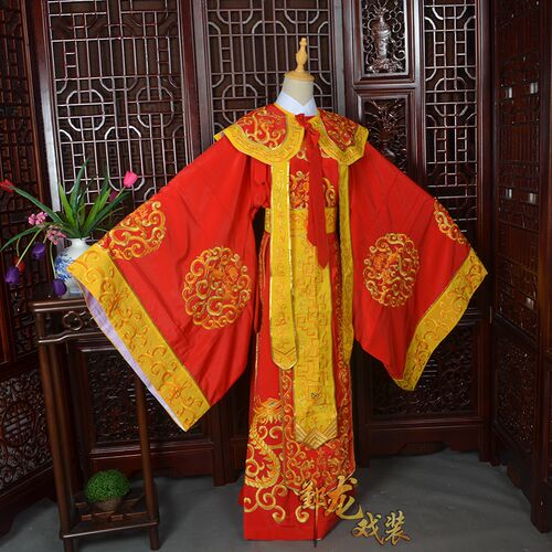 好货新款京剧越剧戏曲古装黄梅戏闽剧大袖子皇帝服装汉武帝服装