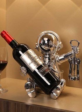 太空人红酒架家居酒柜收纳装饰品轻奢乔迁礼物摆件客厅太空人酒托