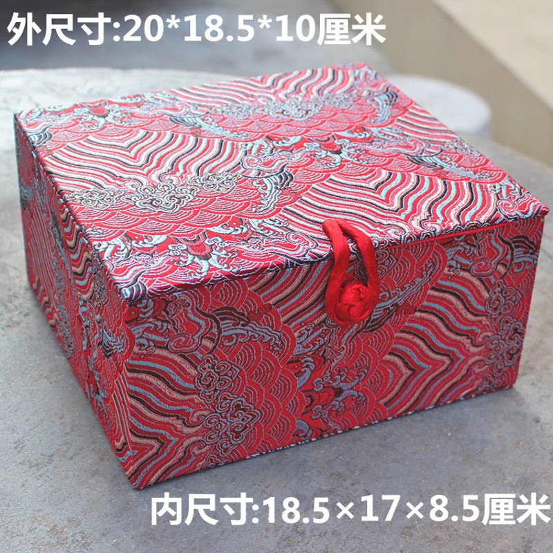 好货全包正方形大锦盒 中式织锦缎文玩瓷碗盘子工艺品礼品收纳包