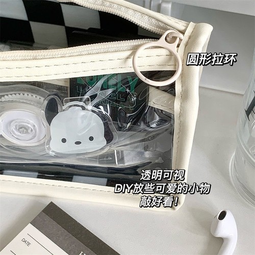 jk笔袋可爱手提学院风铅笔盒女孩格子大容量多功能铅笔袋ins日系