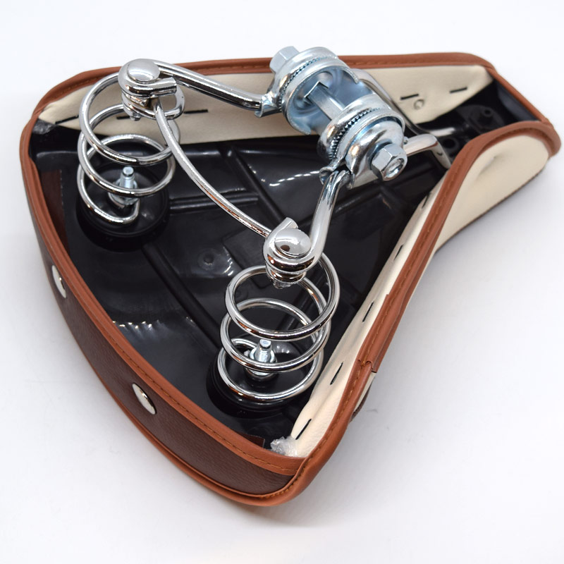 复古日本自行车鞍座老式老爷车坐垫26寸28寸个性铆钉减震棕色黑色