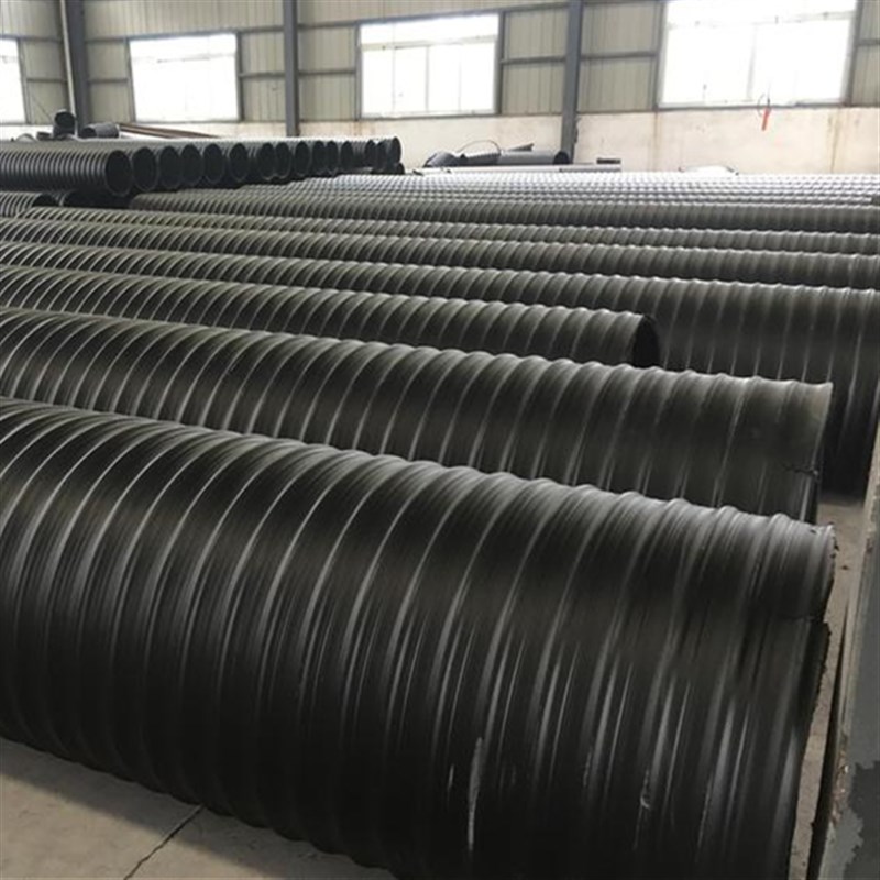新品HDPE高密度聚乙烯中空壁塑钢缠绕双平壁钢带管双壁波纹管克拉