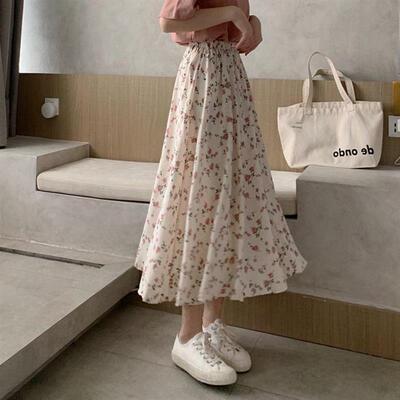2023summer women long cavsual print skirt ladies skirts半身