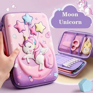 3D EVA unicorn cute pencil case cartoon stationery box