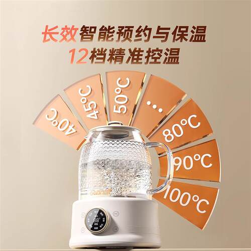 德国养生壶办公室纯玻璃大容量花茶煮茶壶家N用小型炖煮一体烧水