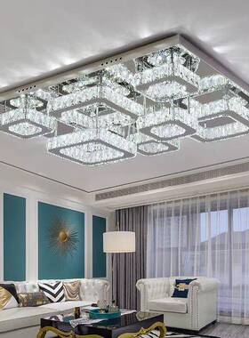 新款轻奢水晶客ASD-TL99厅灯简现长方形约led吸顶灯厅餐卧室书代