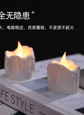 充电烛流泪蜡烛灯LED电子茶蜡美式规cBOLe认证充蜡暖电光闪烁蜡欧