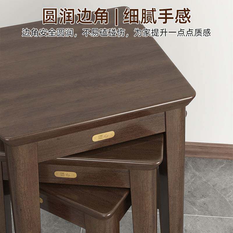 櫈子椅子家用实木高凳餐桌凳子方凳板凳圆凳可叠放长登木质梳妆凳