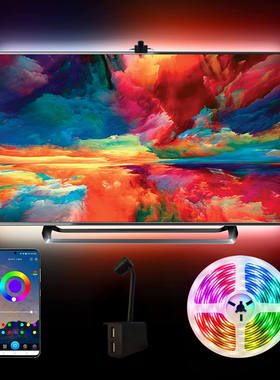 3.8米帶govee類似方案電視背景取色燈帶同步追光自粘燈條