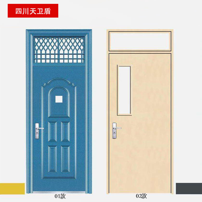 教室门带气窗钢制防盗门直销