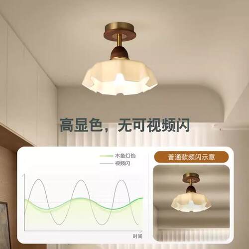 走北美黑胡桃木道玻787璃廊灯阳台灯玄关吸顶灯现代简约衣帽间灯