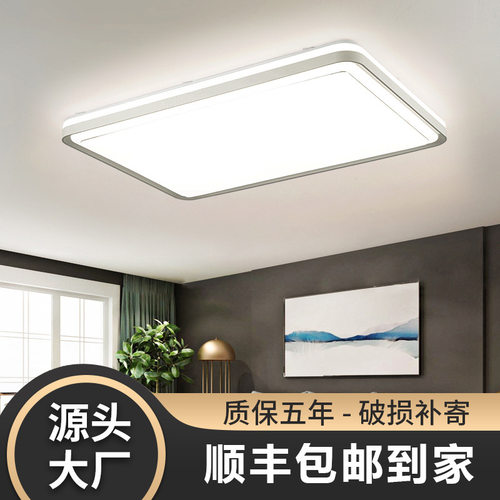 客厅灯主卧室餐厅吊灯具现代简约农村自建房led吸顶灯智能调光