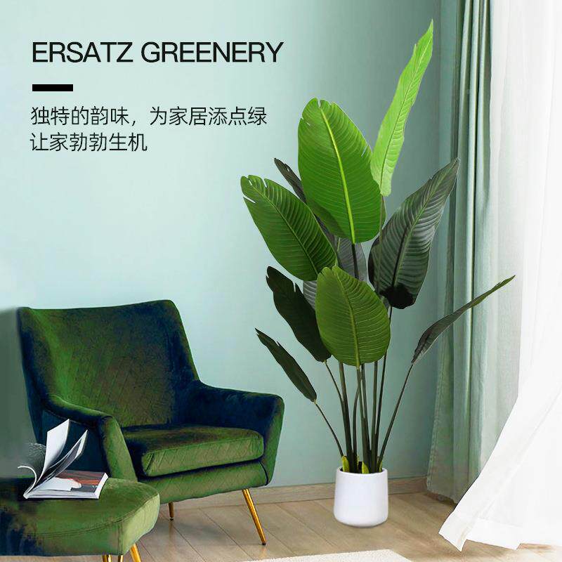 仿真绿植旅人蕉假植内物仿生栽室盆装摆饰001件假树造景真