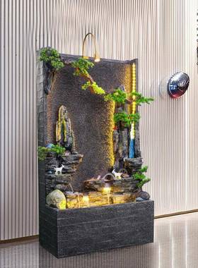 方幕圆轻奢水大型落泉2605地流水墙摆件家居饰品现代简约喷泉景观