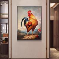 新中式十二生肖動(dòng)物大公雞客廳玄關(guān)走廊過道別墅大芬村裝飾掛壁畫