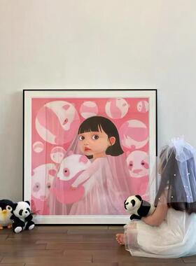 保持纯真潮流版画刘颖离别之日新启卡通客厅装饰画卧室网红挂画