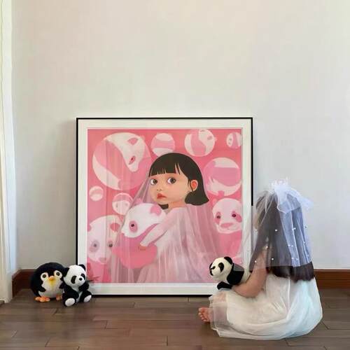 保持纯真潮流版画刘颖离别之日新启卡通客厅装饰画卧室网红挂画