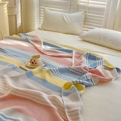 新款三明多层夏纯棉多功被提花网室眼毛巾被办公盖毯纱家用治多功