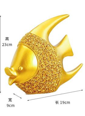 创意轻奢居客厅视柜酒柜装饰电品in家s燕子金燕子鱼鱼工树脂艺品