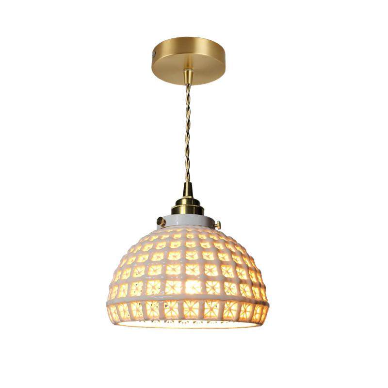 日式床头卧室吊灯吧台玄关衣帽间咖啡厅餐厅黄铜中式手工陶瓷吊灯,家装灯饰光源,智能吊灯,淘宝优惠券,粉丝福利购,淘宝优惠卷