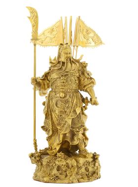 铜关公摆件客厅商铺九龙关公铜像黄铜武财神像供奉神像大号铜雕