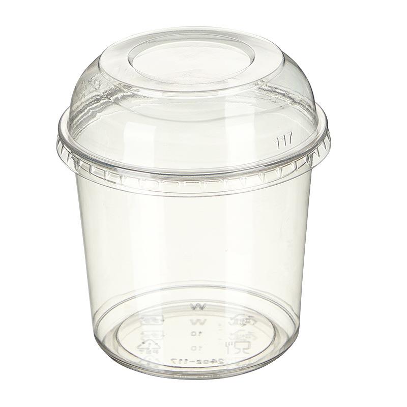 大口径水果杯一次性透明yf-117果切料果杯子带盖摆塑摊商用切盒打