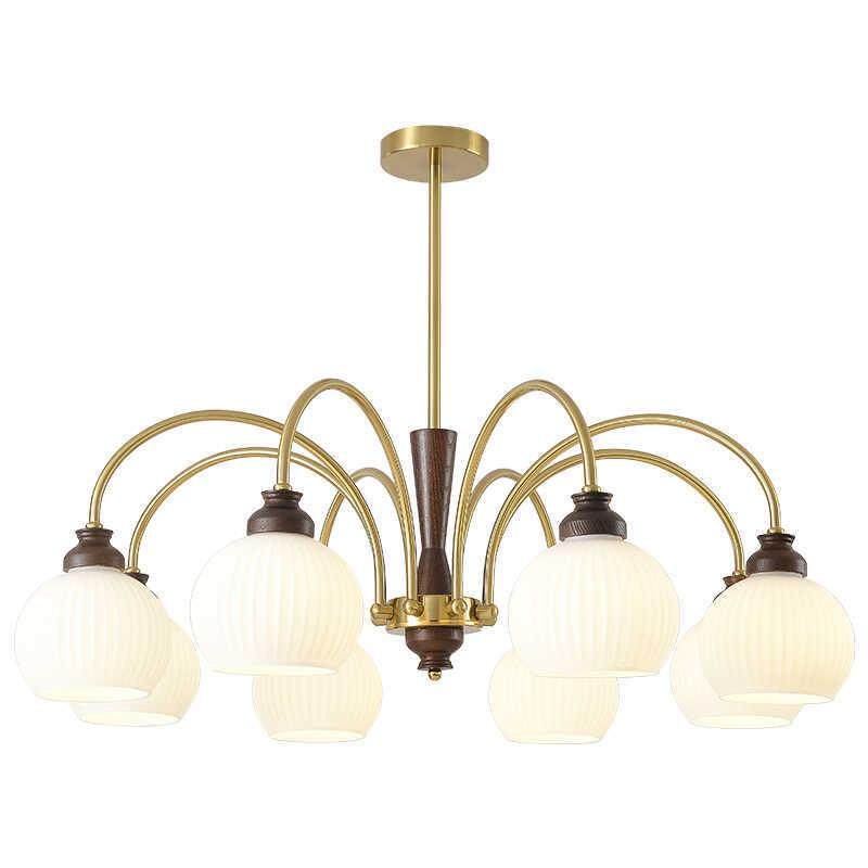 新中式客厅吊灯法式高端铁艺实木低户型中古风家用禅意餐厅卧室灯,家装灯饰光源,智能吊灯,淘宝优惠券,粉丝福利购,淘宝优惠卷