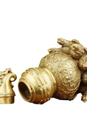 铜葫芦摆件纯铜开口天医葫芦九龟葫芦客厅家居办公室桌面装饰摆设