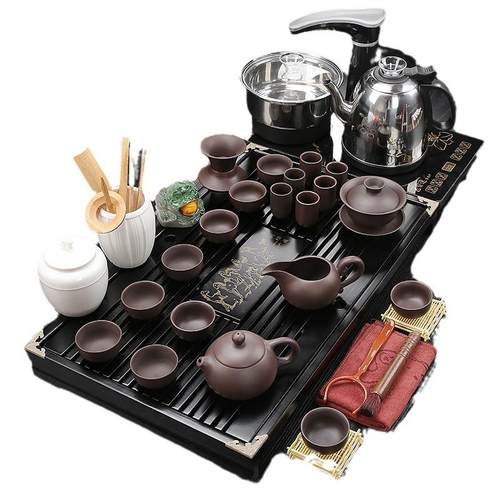 实木茶盘紫砂功夫茶具套装四合一套装办公家用客厅商用礼品套装