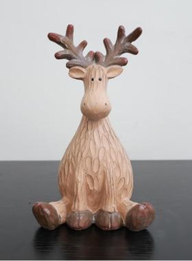 手绘树脂麋鹿雕像家居办公室装饰