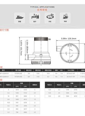 Ebay热销高品质舱底泵2000GPH12V水泵1500GPH12V自动水泵