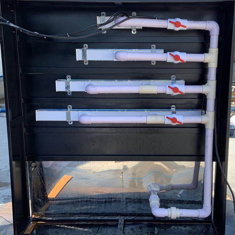 亚克力水幕墙瀑布景观带灯led七彩泳池背景墙水帘出水口流水墙