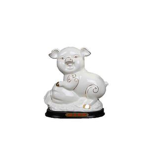 陶瓷十二生肖风水摆件白色鼠牛虎兔龙蛇马羊猴鸡狗猪属相家居饰品