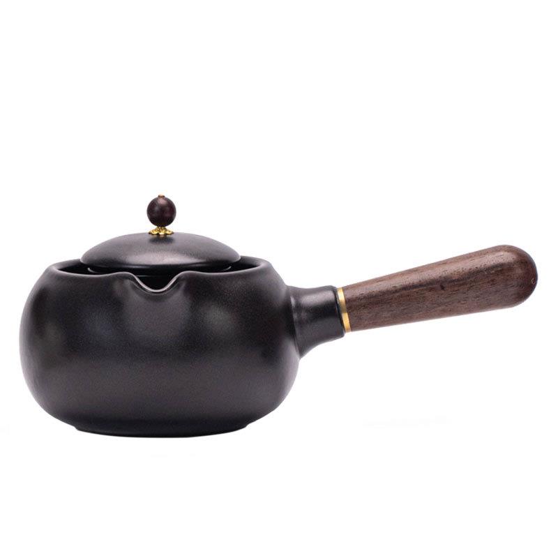 惊鸿侧把壶围炉煮茶壶泡茶壶复古实木侧把陶瓷功夫茶具大号烧水壶